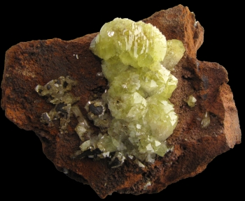 Adamite on limonite from Level 5, Mina Ojuela, Mapimi, Durango, Mexico [db_pics/pics/adamite2a.jpg]