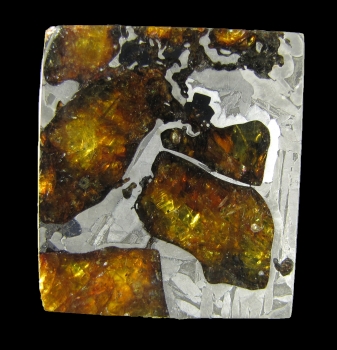 Meteorite Slice Var. Stony Iron, pallasite from Fukang, Xinjiang Province, China [db_pics/pics/fukang1b.jpg]